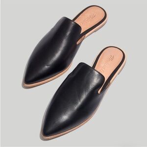 Madewell Black Leather Mules